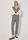 Dogtooth Paperbag Trousers, Black, large
