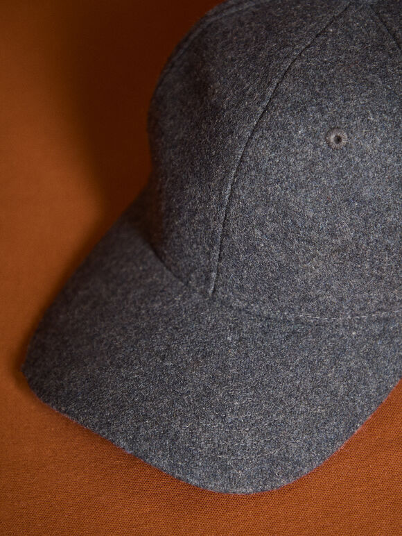 Woollen Cap Hat, Grey, large
