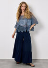 Crochet Rose Mesh Top, Blue, large