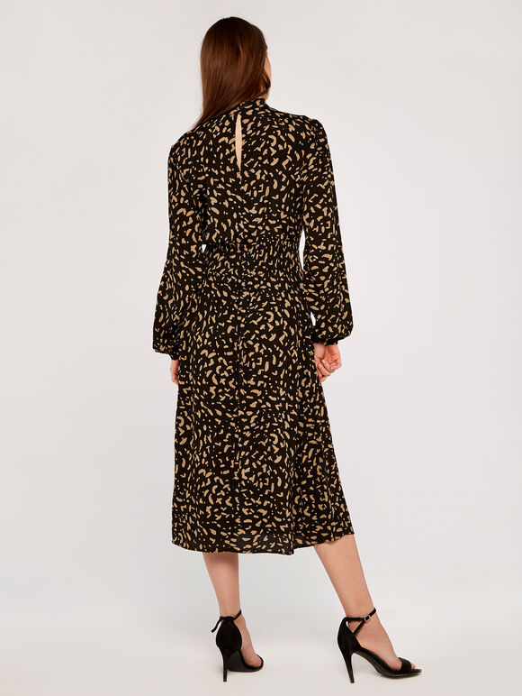 Brush Spot Dress, Black, large