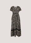 Paisley Print Maxi Dress, Black, large
