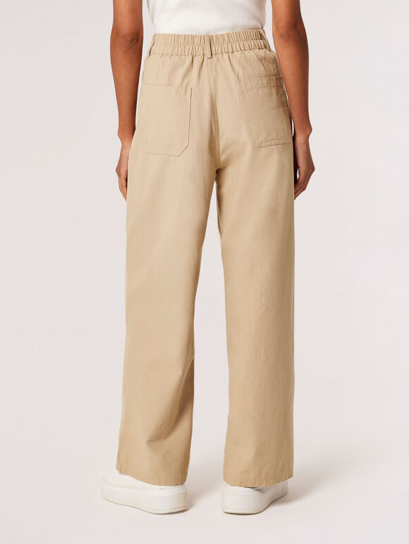Twill Pleat Detail Trousers, Stone, large