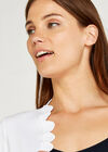 Simple Scallop Edge Shrug, Cream, large
