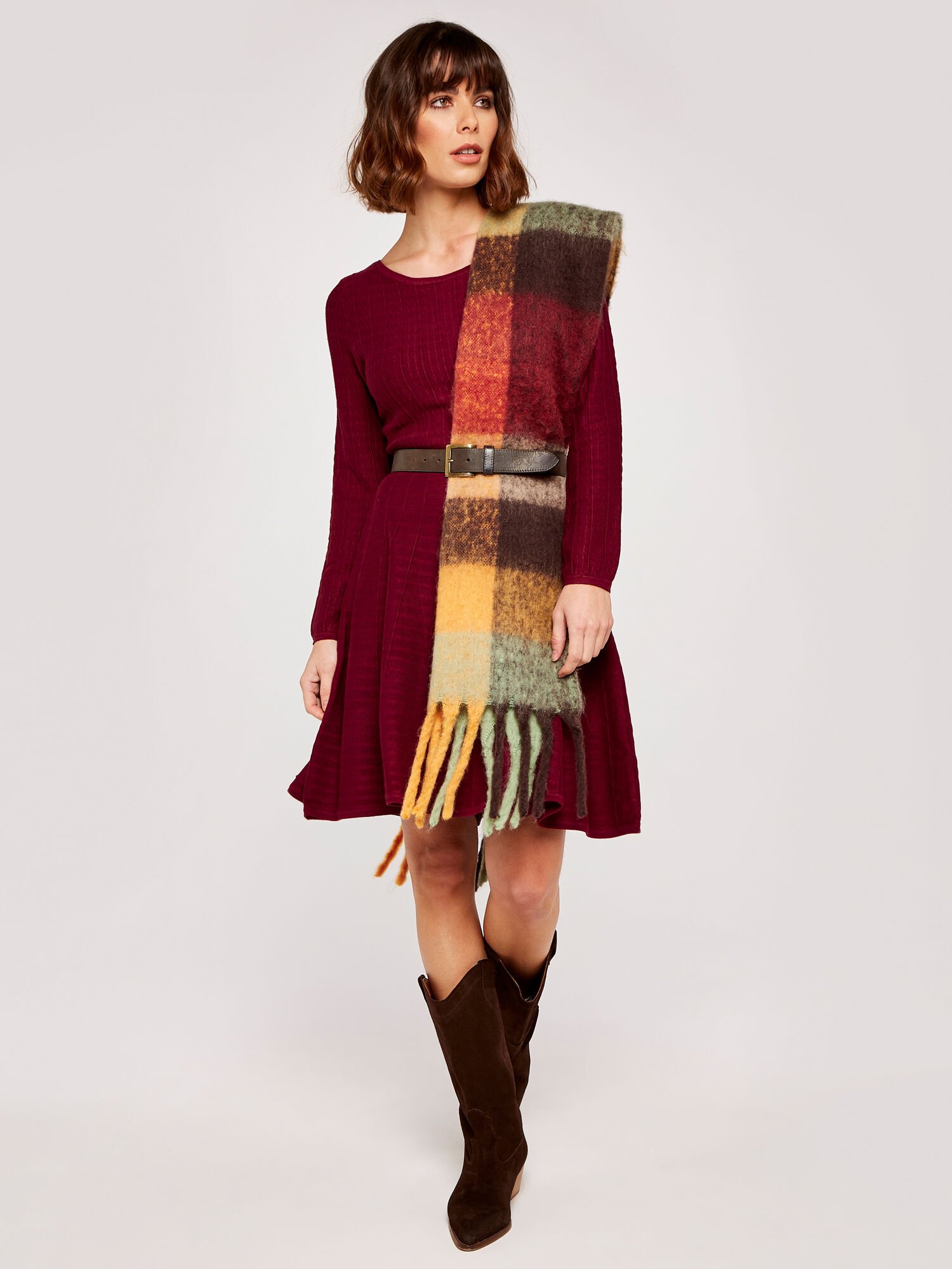 Burgundy skater hotsell dress uk