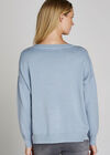 Blue Zip Round Neck Jumper, Blue, large