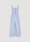 Stripe Button Detail Jumpsuit, Blue, large