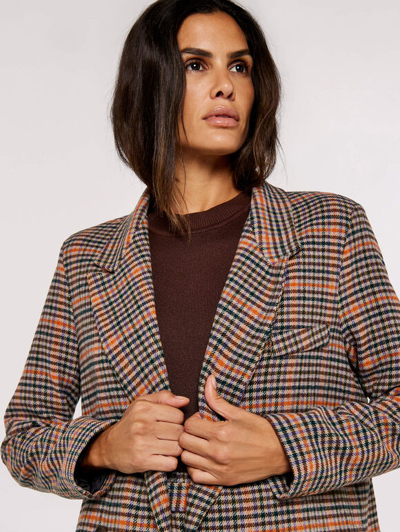 Heritage Warm Check Blazer, Brown, large