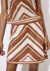 Chevron Crochet Mini Skirt, Stone, large