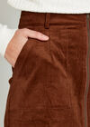 Zip Through Corduroy Skirt, Rust, large