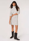 Chunky Knit Jumper Mini Dress, Grey, large