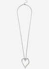Hammered Heart Necklace, Silver, large