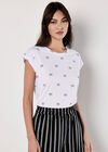 Bow Print T-Shirt, Black, large