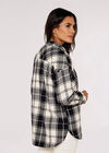 Checked Flannel Shacket, Black, large
