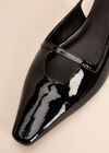 Patent Leather Pointed Toe Sandals, Black, large