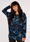 Ripple Tie Dye Top, Navy, large