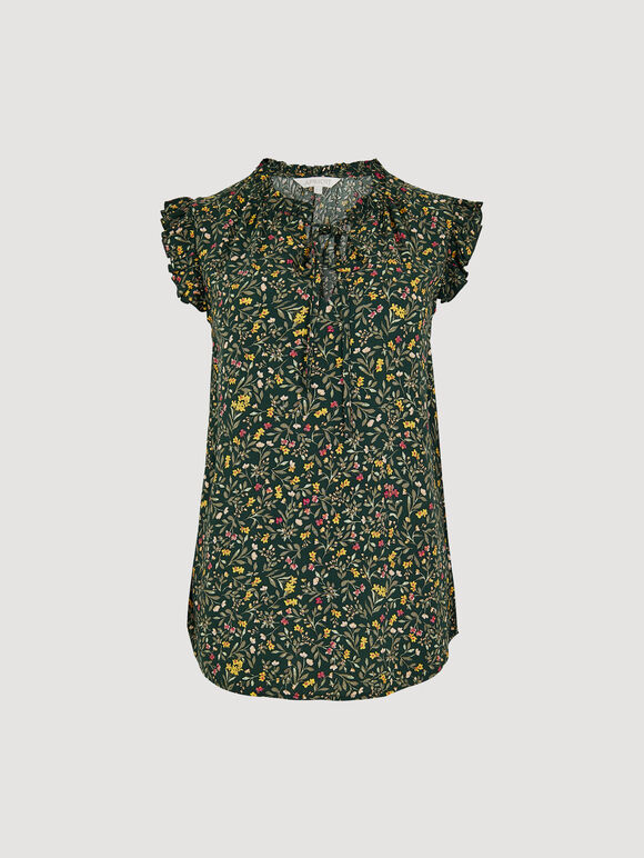 Floral Forest Top, Green, large