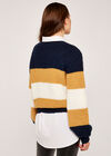 Large Stripes Chunky Knit Jumper, Mustard, large