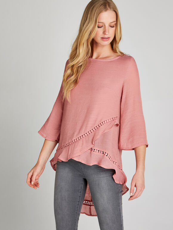 Shimmer Cross Crochet Top, Lilac, large