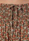 Ditsy Floral Tiered Maxi Skirt, Khaki, large
