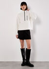 Zip Down Premium Fleece Jumper, White, large