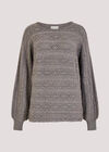 Pointelle Batwing Jumper, Grey, large
