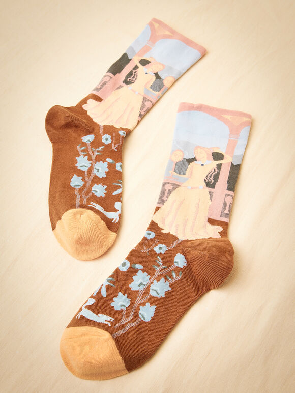 Princess Print Cotton Socks, Assorted, large