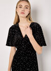 Metallic Star Velvet Mini Dress, Black, large
