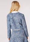 Shimmer Tweed Cropped Blazer, Blue, large