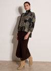 Patchwork Tapestry Roll Neck Top, Khaki, large
