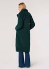 Longline Borg Teddy Coat, Green, large