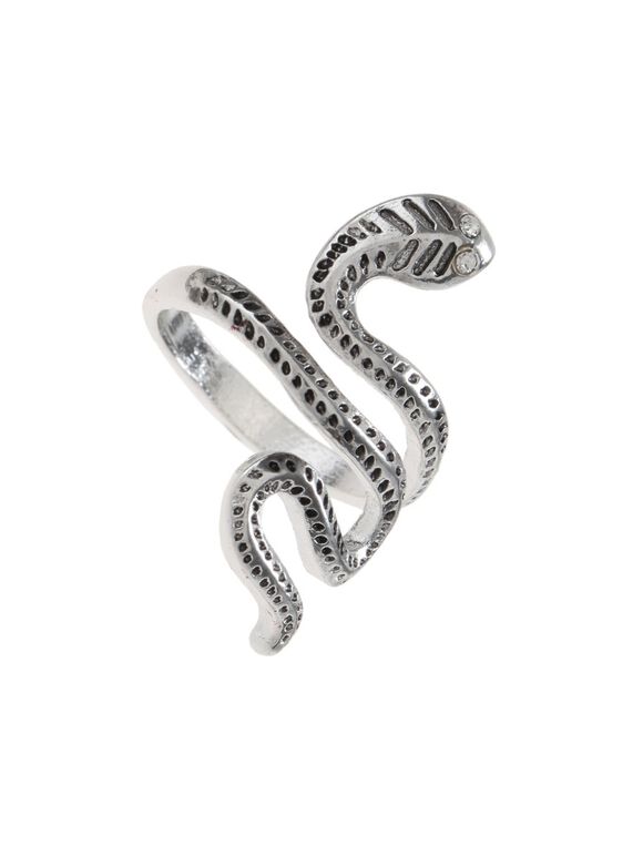 Cobra Snake Ring, Light Grey / Silver, large