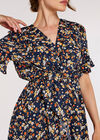 Floral Knot Midi Dress, Navy, large