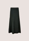 Ribbed Knit A-Line Maxi Skirt, Black, large