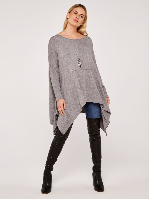 Extreme Hankyhem Long Sleeve Top, Grey, large