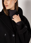 Double Breasted Pea Coat, Black, large