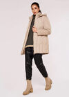 Hooded Puffer Jacket, Stone, large