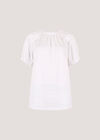Ruffle Detail Jersey T-Shirt, White, large