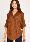 Chevron Jaquard Big Zipper Top, Rust, large