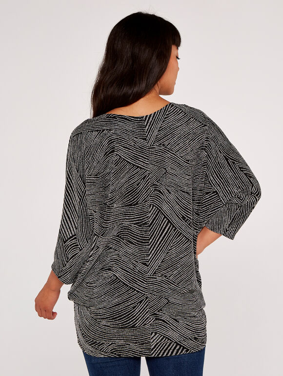 Lurex Swirls Top, Light Grey / Silver, large