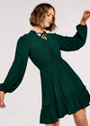 Smock Boho Dress, Green, large