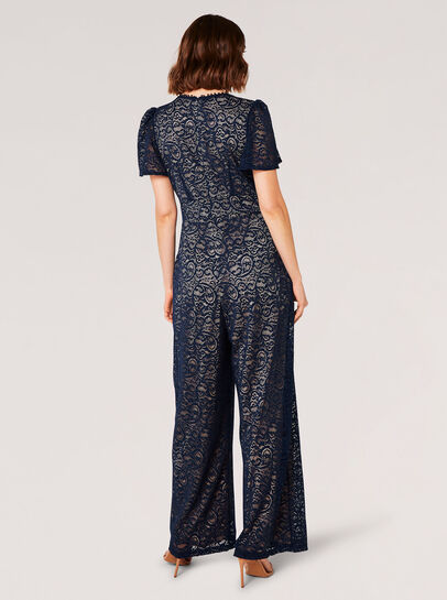 Lined Ornate Lace Jumpsuit