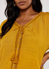 Curve Crochet  Batwing Top, Mustard, large