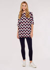Chevron  Batwing Top, Grey, large
