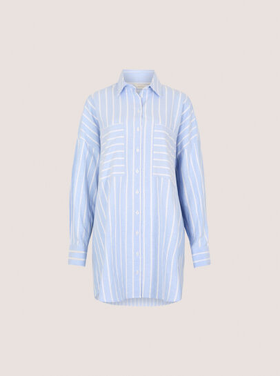 Stripe Oversized Shirt Mini Dress