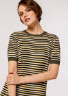 Stripe Knit Midi Dress, Khaki, large