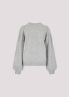 Pearl Embellished Cable Knit Jumper, Grey, large