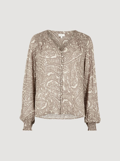 Paisley Print Shimmer Blouse