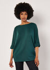 Jersey Knit Batwing Top, Green, large