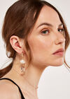 Crystal Pearl Drop Earrings, Yellow, large