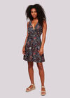 Indian Floral And Dots Print Dress, Navy, large